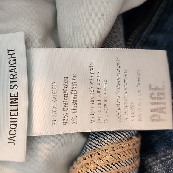 PAIGE Blue Jacqueline Straight Ankl Lace Jeans Brand New - Picture 15 of 15